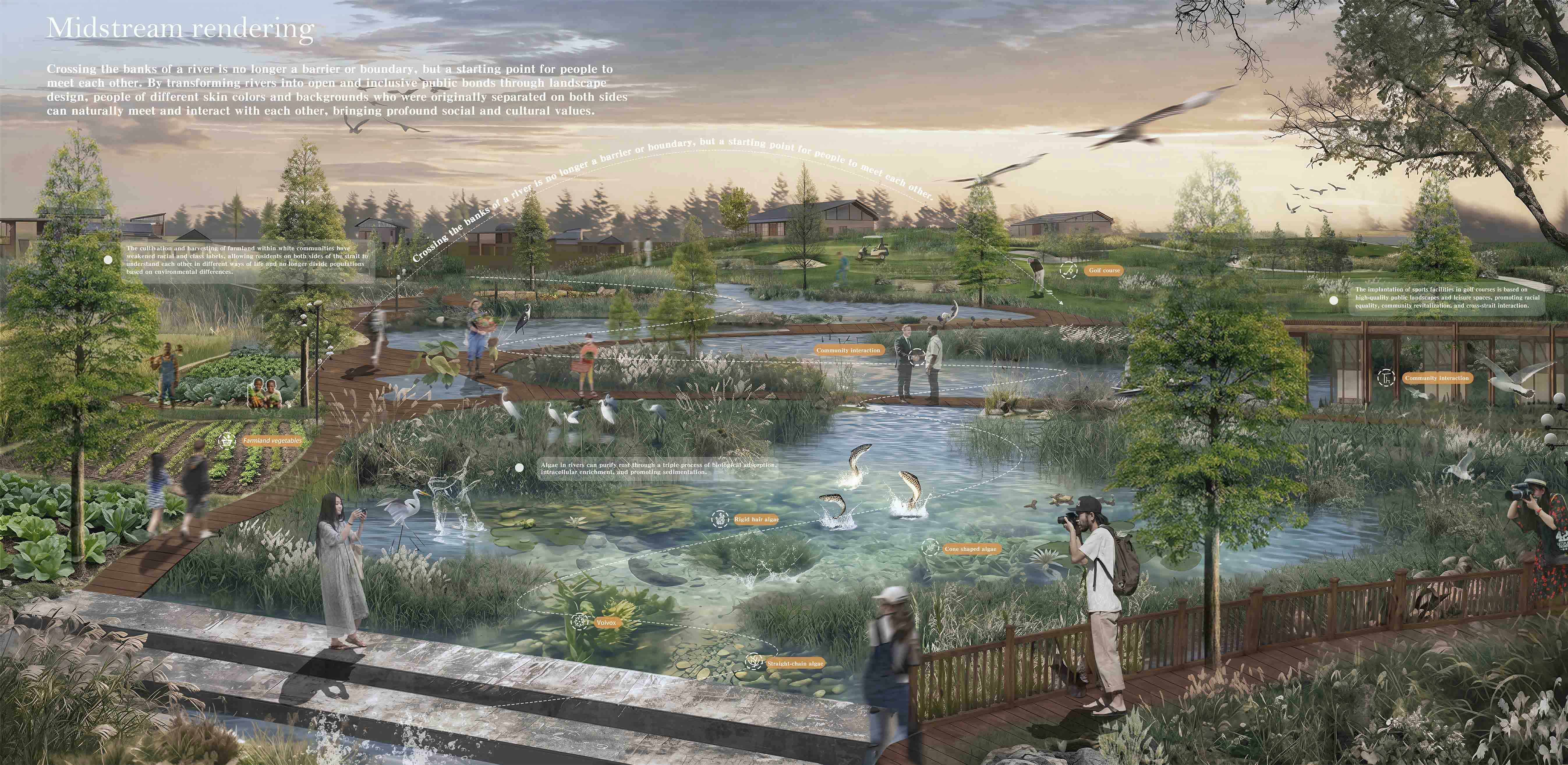 Brownfield legacy and lower reaches ecological restoration framework